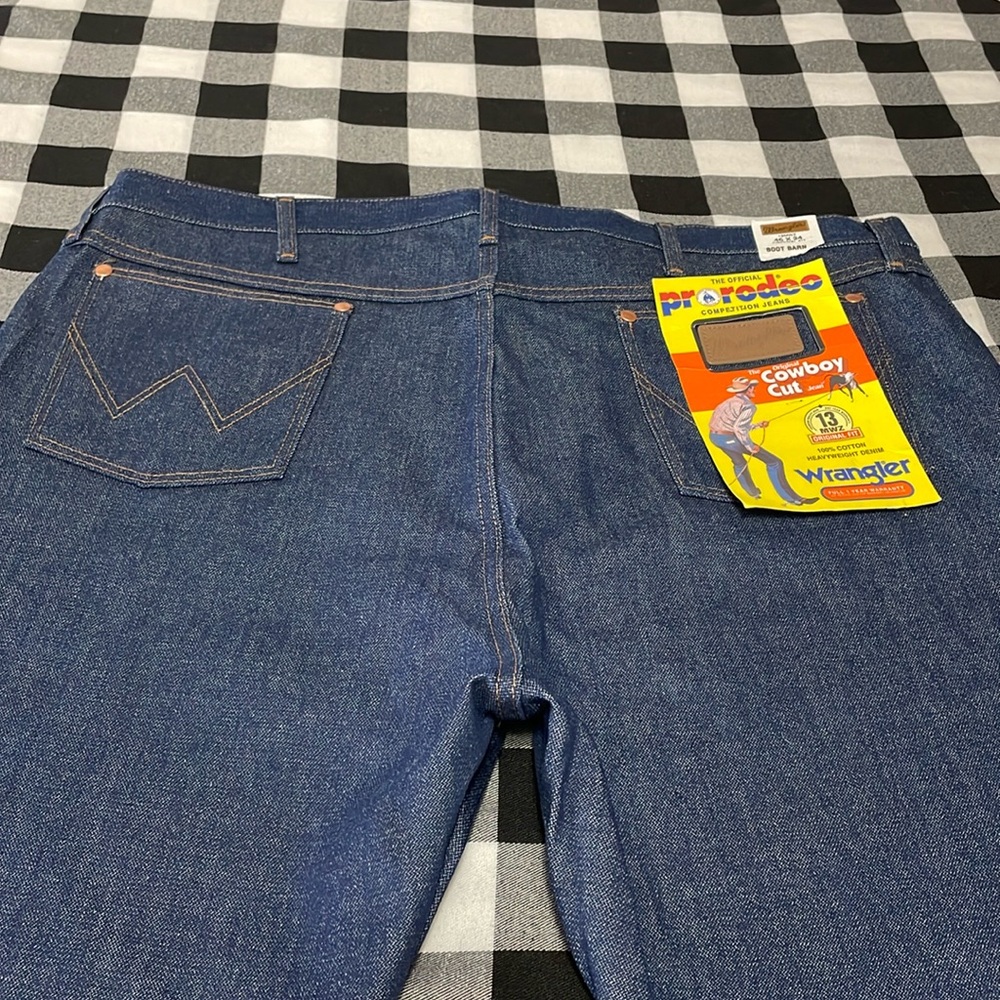Wrangler Pro Rodeo Cowboy Cut Competition Jeans Heavyweight Cotton Denim 46 x 35